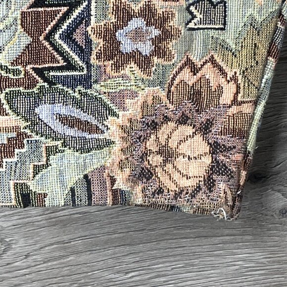 Banjo Dallas TX Crop Jacket Womens XL Tan Western Floral Aztec Brocade Long Slv - Picture 3 of 10